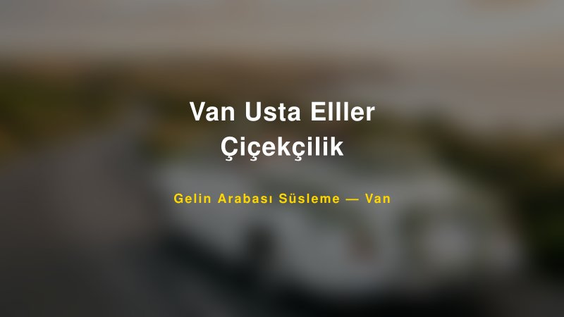 Van Usta Elller Çiçekçilik Van Gelin Arabası Süsleme